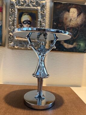 Pottery Barn Reindeer Pedestal Soap Holder Tray Metal